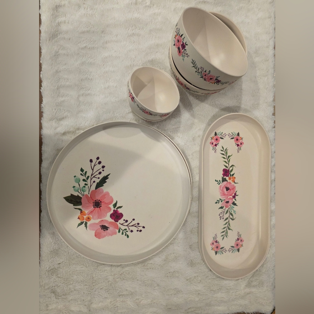 8pc Core Kitchen by HD Designs Bamboo Fiber Dinnerware Pieces